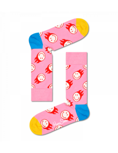 flaming smiley sock